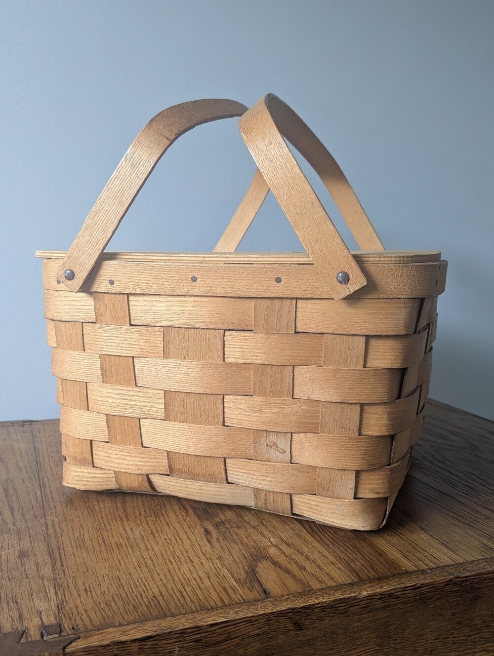 Authentic Vintage Basketville Putney Vermont Woven Picnic Basket 🧺